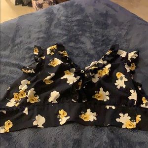 Blue flowered crop top